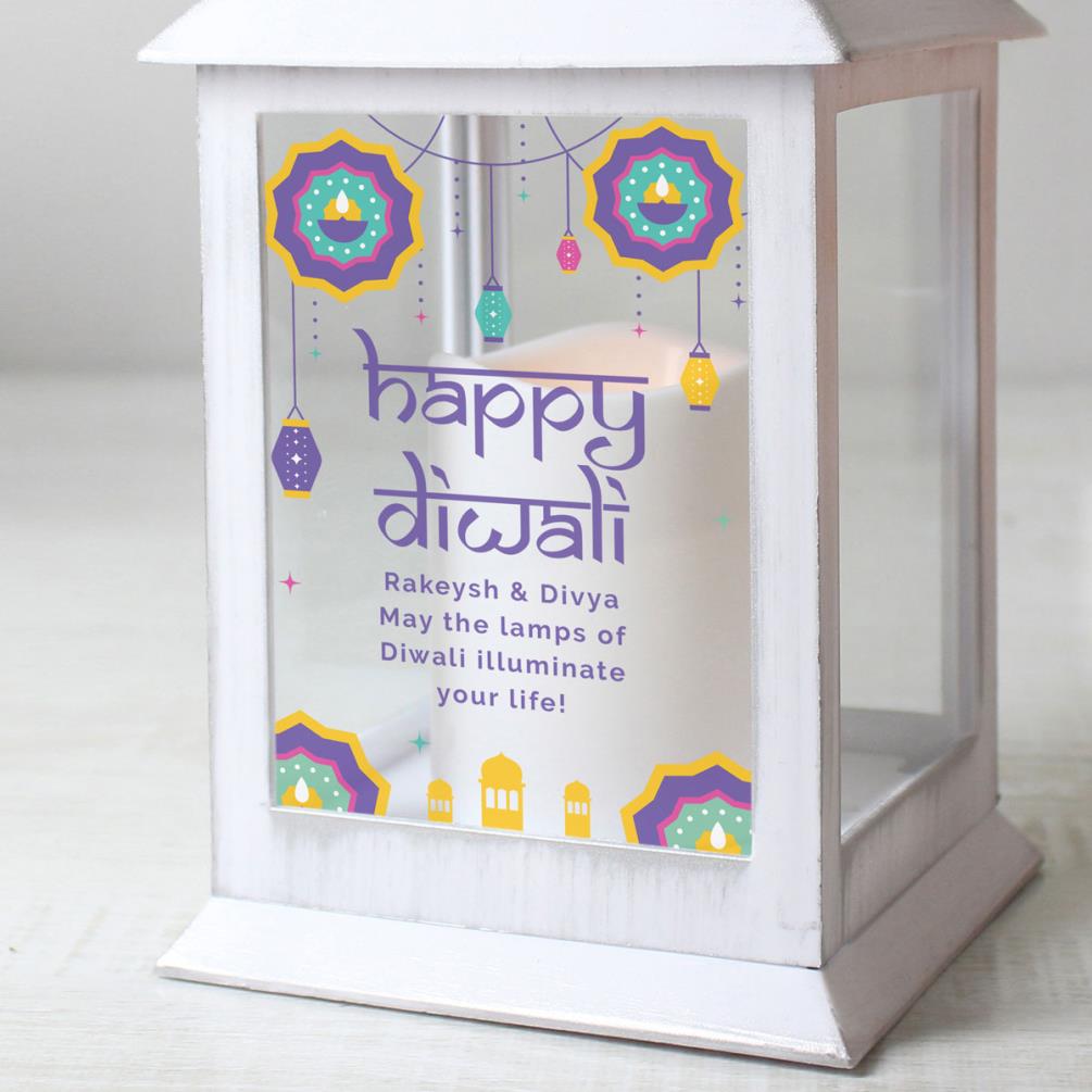 Personalised Diwali White Lantern Extra Image 2